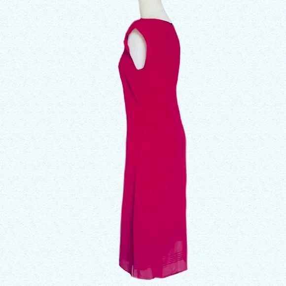 DAVID LAWRENCE Magenta Formal Midi Dress, 100% Viscose. Design, Smart Casual - Picture 3 of 8